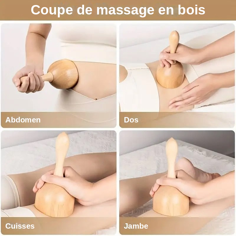 Outil de massage manuel en bois pour le corps