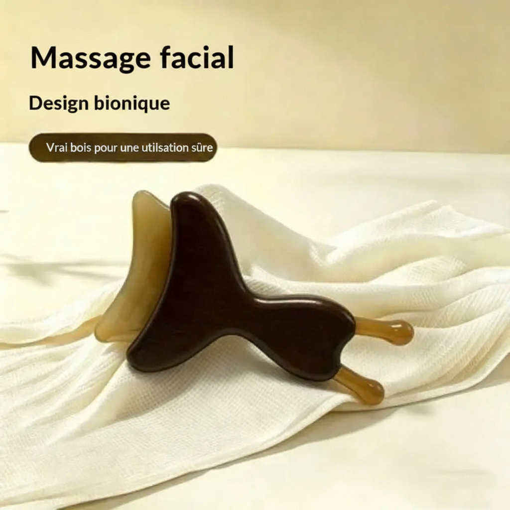 Masseur facial Gua Sha en bois de santal — Maderoterapia visage